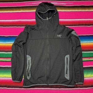 Arc'teryx Covert Cardigan Hoodie Jacket Women M Black Zip Fleece Gorpcore *FLAWS